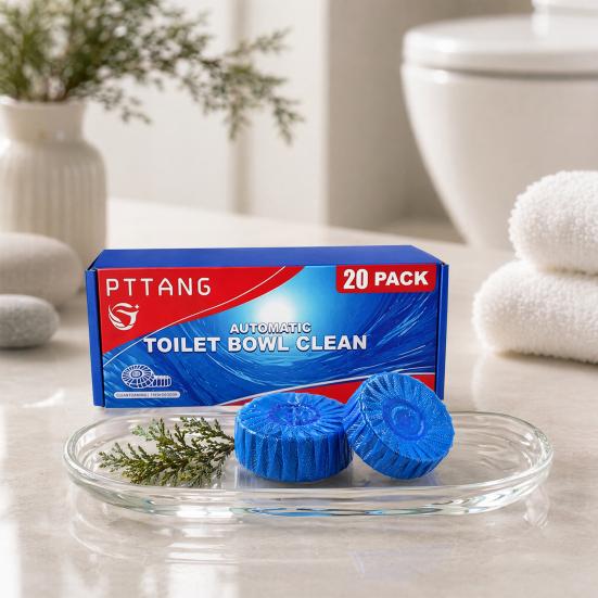 20 Pièces Comprimés Nettoyants Automatiques pour Cuvette de Toilette, Nettoyant pour Réservoir à Déposer pour Salle de Bain, Prévenir les Taches & Désodoriser, Désodorisant Facile à Utiliser pour Cuvette & Réservoir