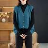 Gilet in Maglia da Donna Scollo a V Lavorazione a Treccia Colore Unito Gilet Cardigan Caldo Morbido Autunno Inverno