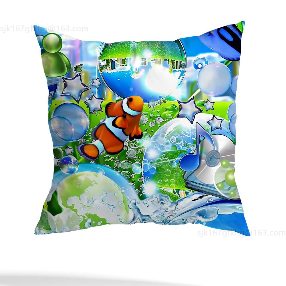 Frutiger Aero Art Pillow Case Pillow Case Living Room Sofa Cushion Cover Suitable For Home Bedroom Room Decoration