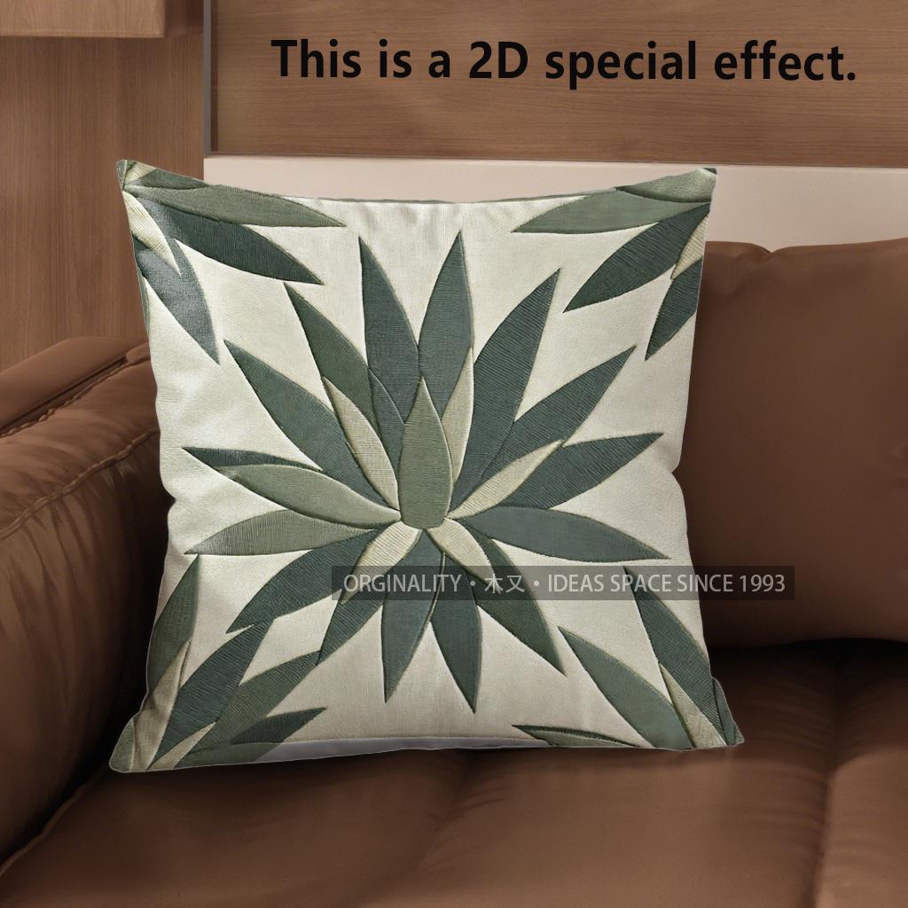 D Tropical Agave Leaf Print Throw Pillow Covers Pattern Cushion Cover Suitable For Sofa Bedroom Car Pillow Cover 40x40cm