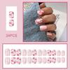 24Pcs Red White Lips Press On Nails Sweet Style Short Fake Nails For Valentines Party