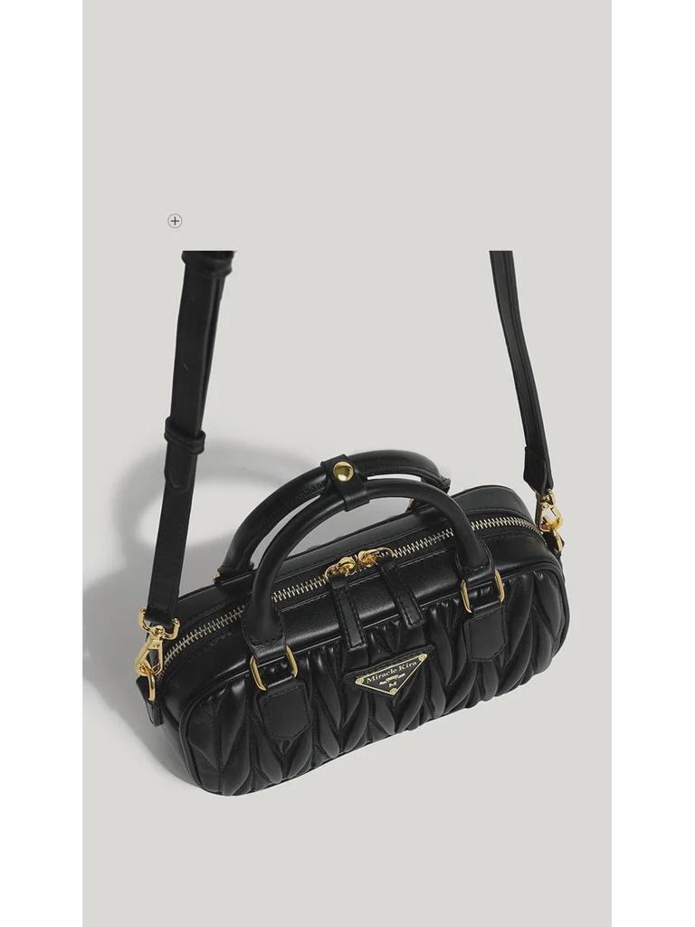Elegant Women's Pleated Bowling Bag - Versatile, High-End Spring/Summer Handbag