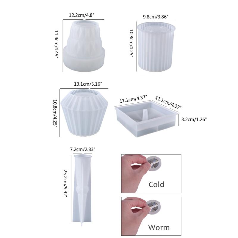 Crystal Desktop Lamp Epoxy Resin Mold DIY Table Lampshade Silicone Mold Warm White Light Sheet Pen Holder Mould
