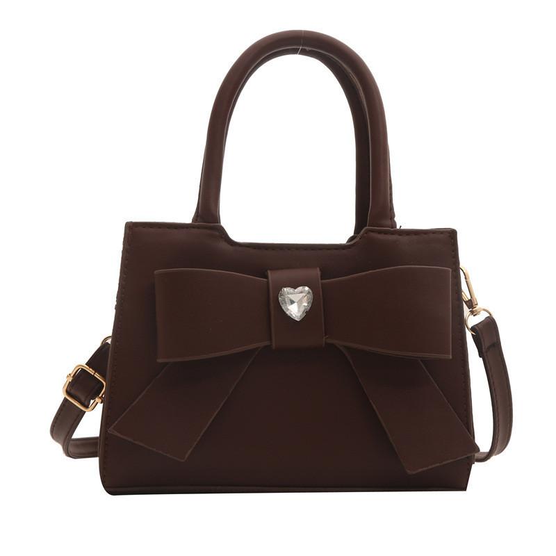 Urban Minimalist Style Butterfly Knot Women s Spring 2024 Trendy Casual Handheld Crossbody Armpit Small Square Bag кофейный