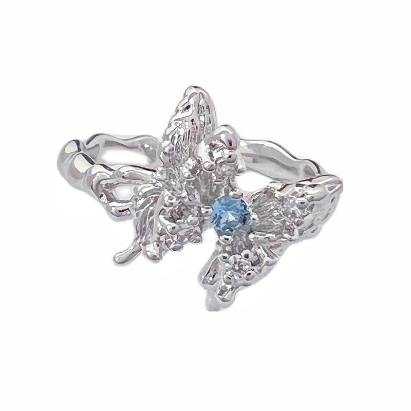 Neues Nischendesign Liebe Stern Schmetterling Öffnungsring Licht Luxus Hoher Sinn Kalter Wind Zirkonring