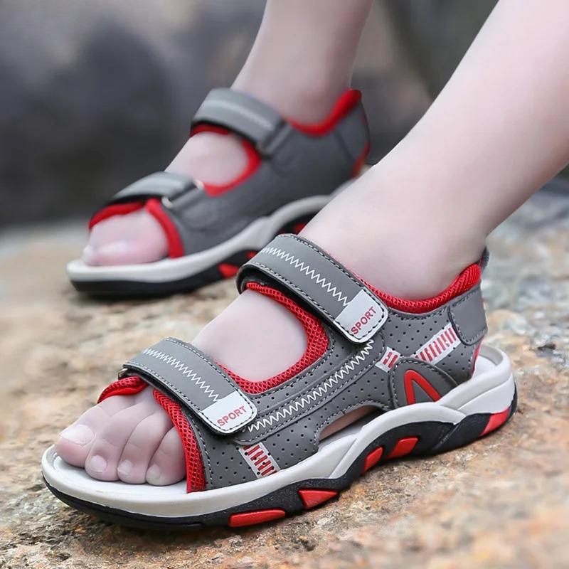 Sport-Sandalen für Jungen Atmungsaktiv Outdoor Weiche Sohle Strandschuhe Sommer Kinder Freizeit Wandersandalen Rutschfest
