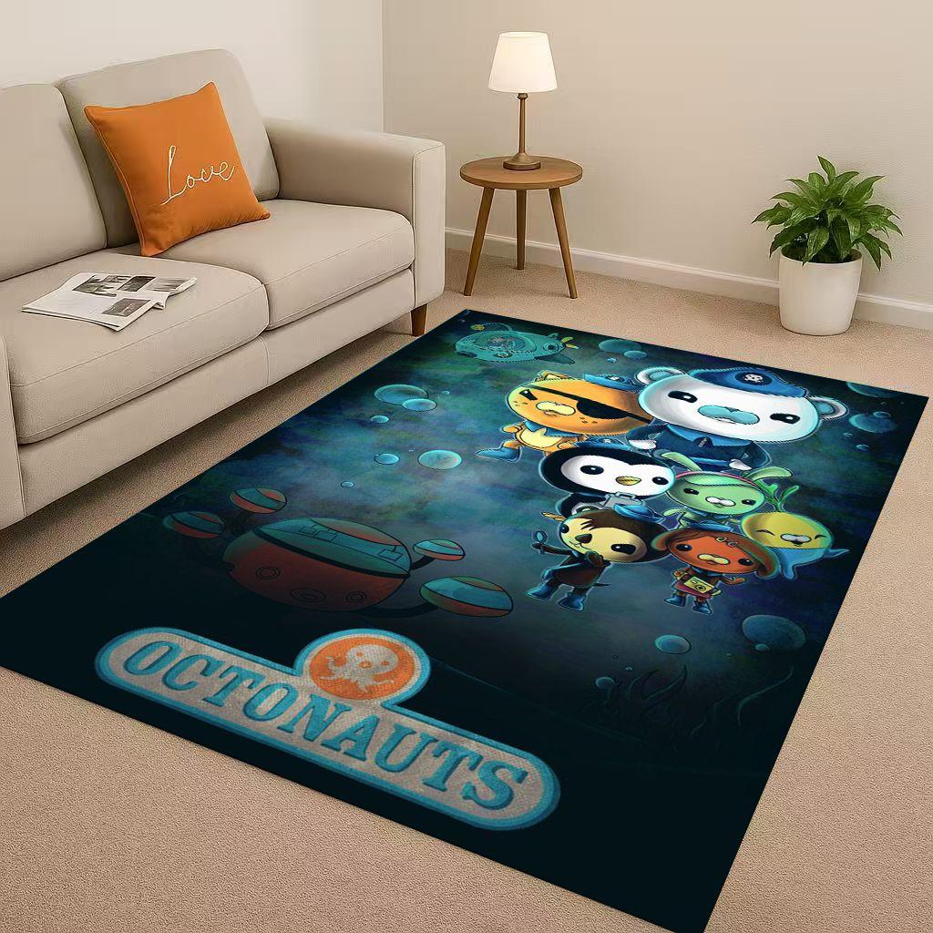 Cute Octonauts Barnacles Cartoon Living Room Non-Slip Area Rug Carpet for Bedroom Playroom Sofa,Easy Clean Home Decor Doormat