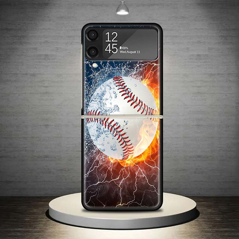 Baseball Sport Phone Case For Samsung Galaxy Z Flip 7 6 5 4 3 5G Shockproof Cover Z Flip7 Flip6 ZFlip5 Flip3 Flip4 Luxury Shell