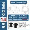 Round Plastic Inner Plug Steel Pipe End Cap Blanking Cover Anti Slip Furniture Chair Ladder Leg Protector Pad