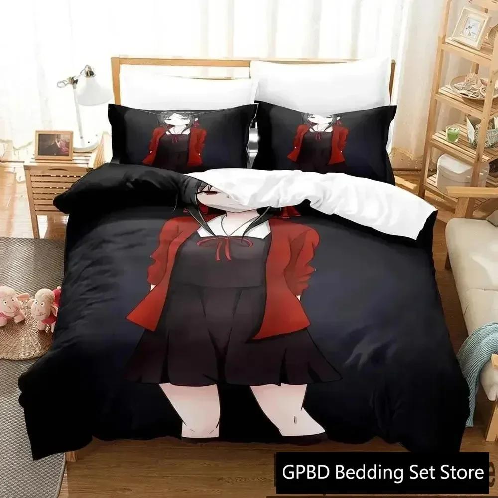 Luxury New 3D Print Anime Kaguya-sama Love Is War Bedding Set Duvet Cover Bed Set Quilt Cover Pillowcase Queen Size Boys Adult