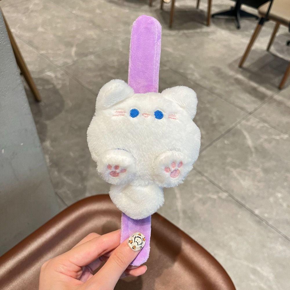 Pink Cat Plush Doll Slap Bracelet Siamese Cat Capybara Plush Wrist Band Home Decor