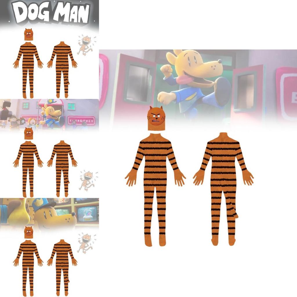 Halloweenský kostým psího muže pro děti s rozkošným motivem škodolibé kočky, ideální pro cosplay