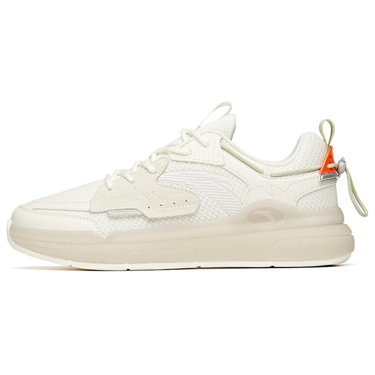 New Anta Life Collection Slip-Resistant Cushioning Wear-Resistant Low-Top Skateboard Shoes White Orange Green 912118050-1