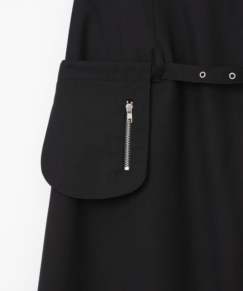 Milo Woman Belt Pocket Midi Skirt [Black]