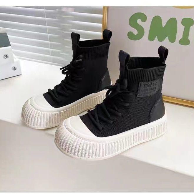 

Children Boots Girls Non-slip Breathable Autumn High Top Sneakers Kids Girls Sock Stretch Boots for Princess Casual Shoe 26