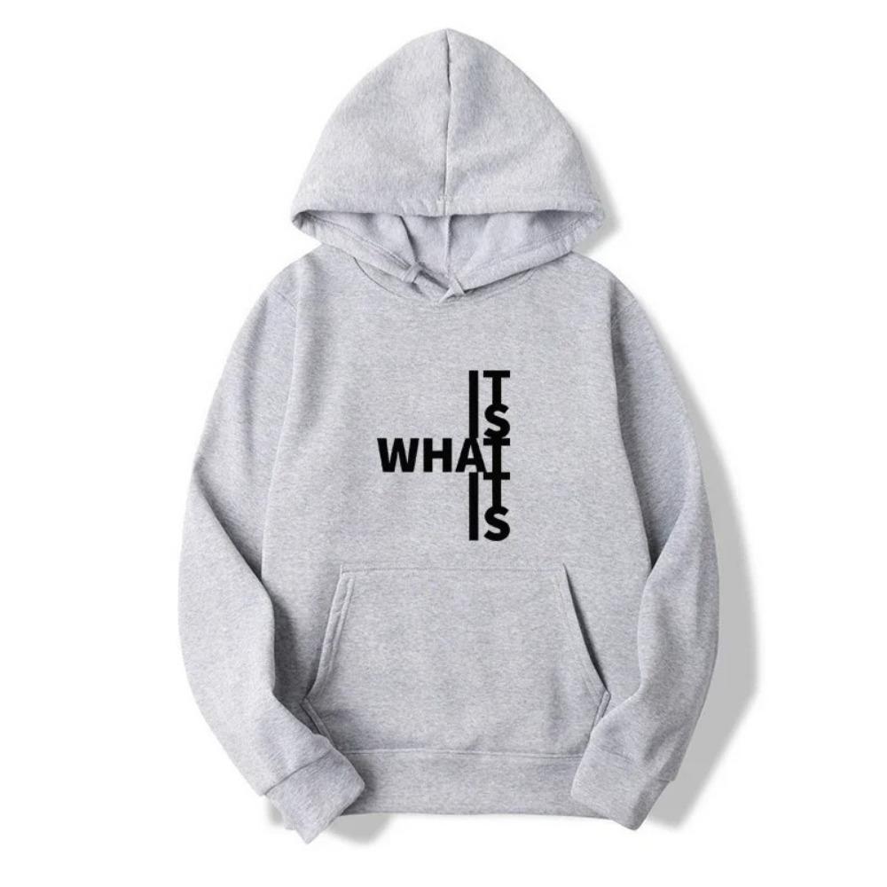 It Is What It Is Printed Long Sleeve Women Hoodie Fashion Letter Print Sweatshirt Men Autumn Pullover Tops
