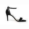 LOSLANDIFEN Modische Damen-Sandalen mit Knöchelriemen, für den Sommer, Büro, dünne High Heels, klassische Party-Schnalle, Pumps aus rotem Samt