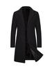 Spring Autumn Long Cotton Coat Wool Blend Pure Color Casual Business Fashion Men's Clothing Slim Windbreaker Jacket
