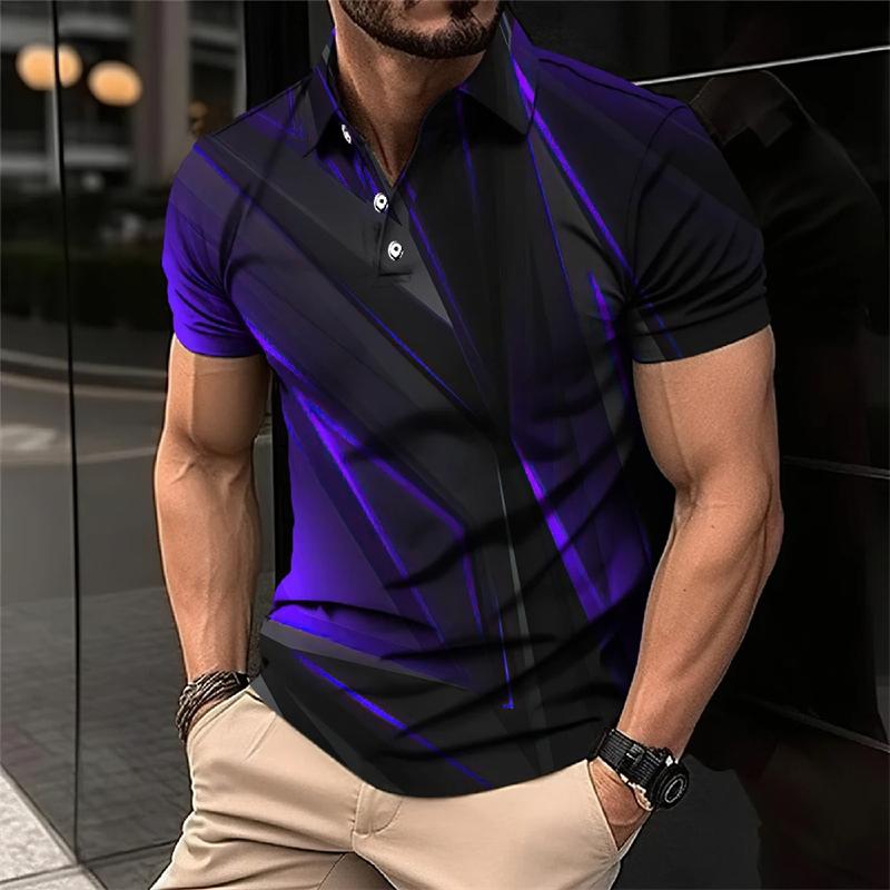 Cool Mecha 3D-tryckta kortärmade pikétröjor för män Kläder Tech-stil Kortärmad Mode Techwear Sport Muskel POLO-tröja