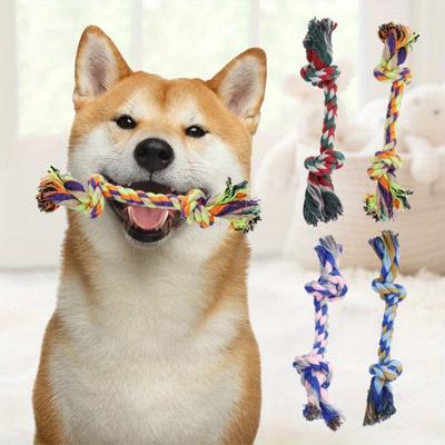 Juguete para perros con nudo de cuerda de algodón resistente a las mordeduras de muelas para cachorros pequeños, para aliviar la congestión y limpiar los dientes. Juguetes para masticar para mascotas.