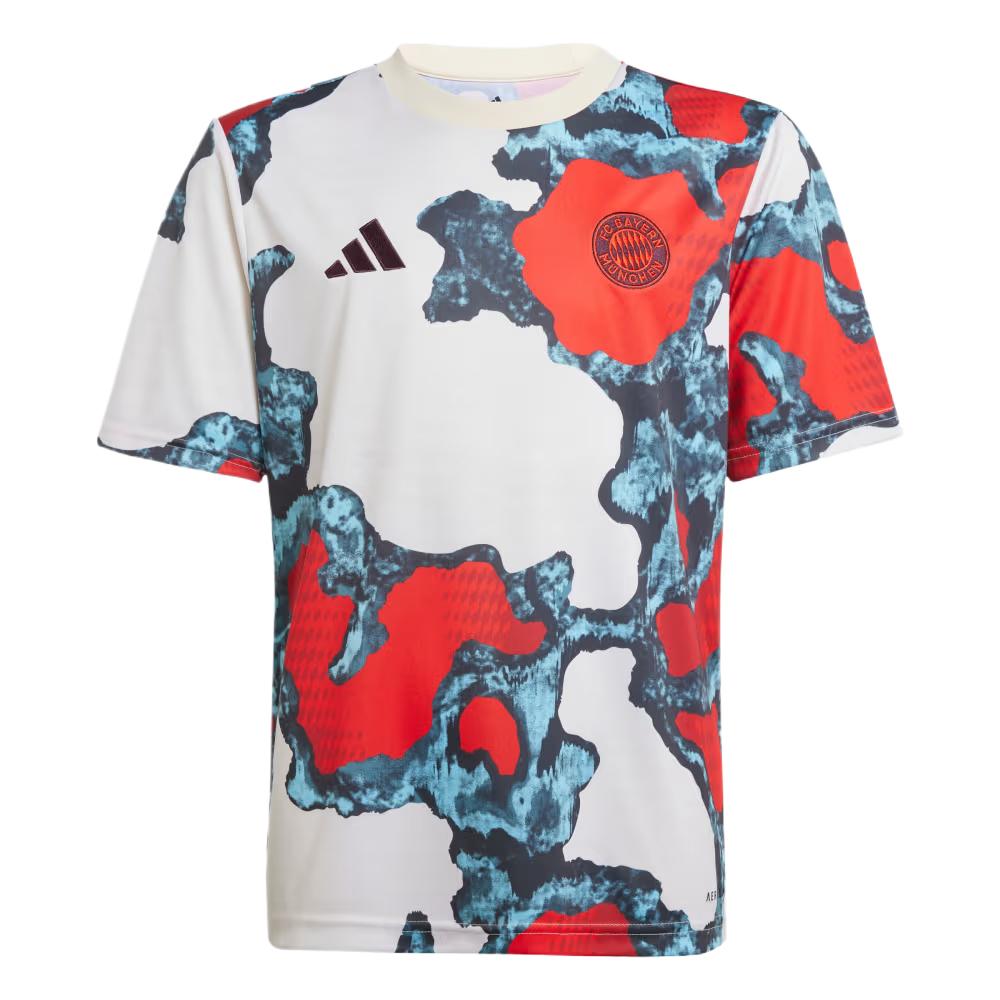 

Adidas Мягкая удобная футболка с граффити FC Bayern, детские топы белого цвета JE6774 S