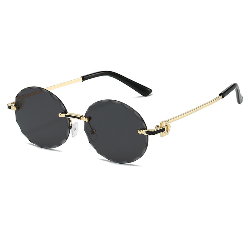 Vintage Rimless Round Metal Sunglasses Women Men Fashion Luxury Brand Designer Sun Glasses Leisure Travel Lady Man Eyewear Uv400