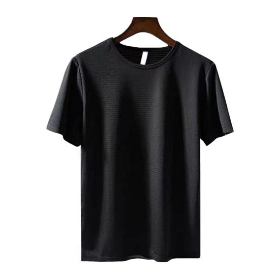 Camiseta Masculina de Malha Leve Respirável Camiseta de Secagem Rápida Corte Solto Casual Verão Esportes Camiseta para Academia Treino ao Ar Livre