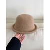 Solid Color Rolled Edge Wool Fisherman Hat Women's Autumn and Winter High End Hat Face Showing Top Hat Dome Casual Basin Hat