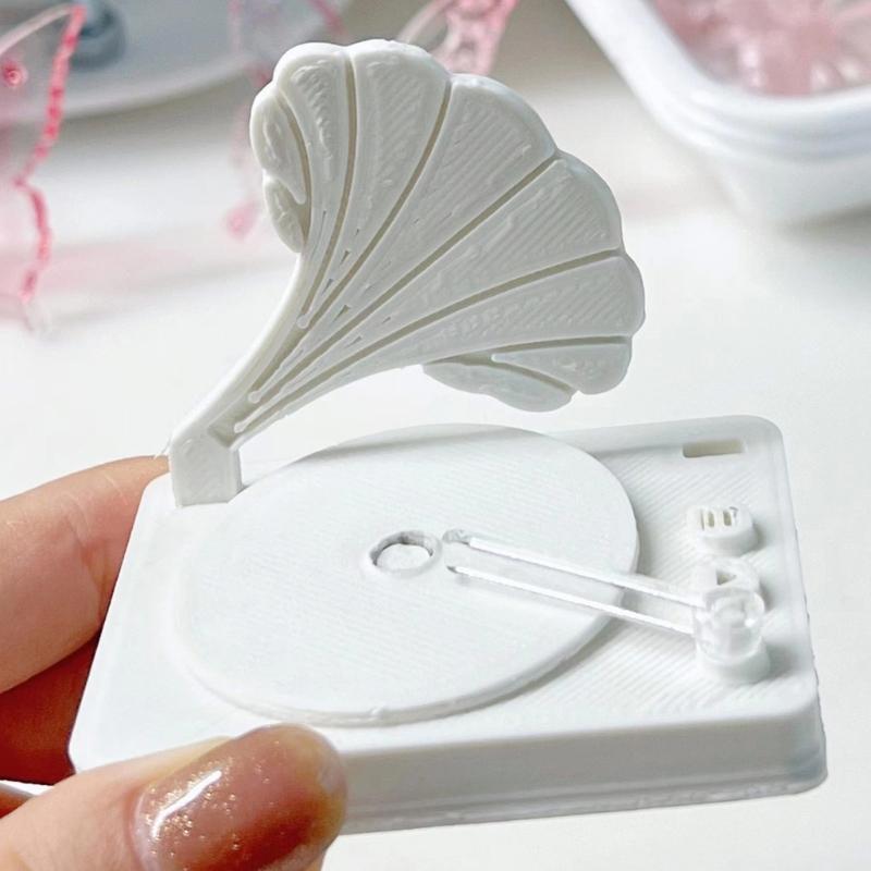 Resin Shaker Mold Heart Photo Frame Resin Mold Silicone Record Player Mold Kit Table Ornaments Mold for Home Decorations