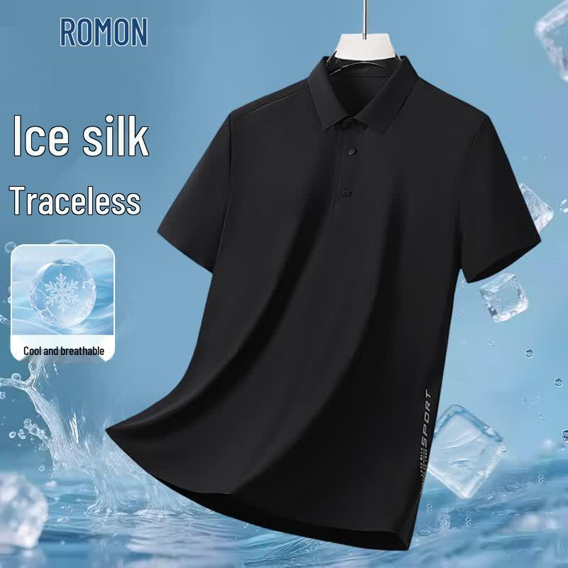 ROMON Men s Ice Silk Cooling Polo Shirt L