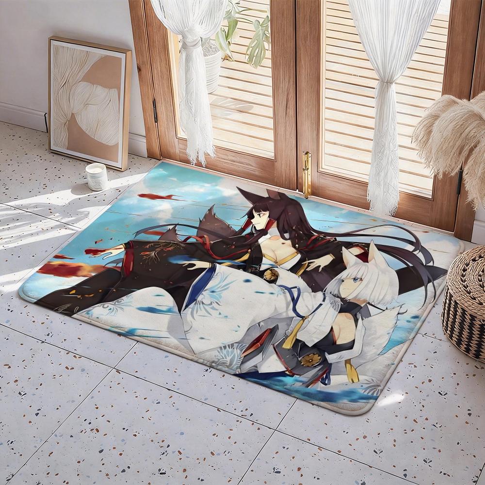 Game A Azur Lane Floor Mat Eco Flannel Doormat Non Slip Odorless Indoor Floor Rug Soft Short Plush Home Mat
