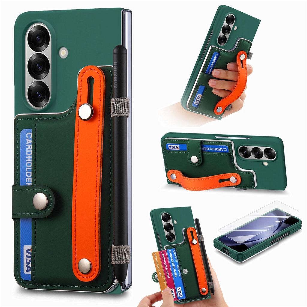 Samsung Z Fold7 Cross-Border Wristband Card Holder Case - Skin-Feel PC Shell with Integrated Film for Z Fold6