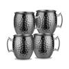 Leeseph Moscow Mule Mugs, Hammered Copper Cups with 304 Stainless Steel Lining, for Cold Drinks, Beer, Wine, Bars, Parties, Gift
