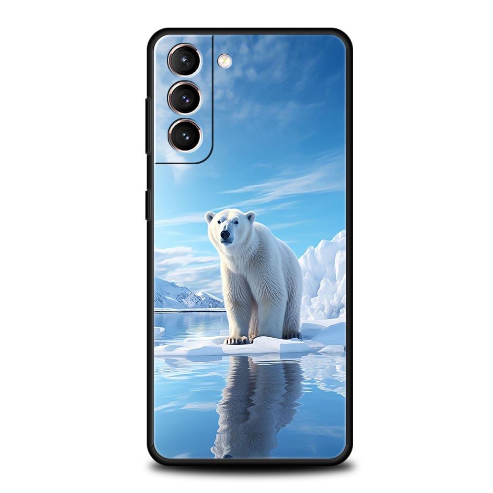 

polar bear Soft Phone Case For Samsung Galaxy S25 Edge S24 Plus S23 FE S22 S21 S20 Ultra 5G S10 Black Protect Cover Samsung S22 Plus 5G