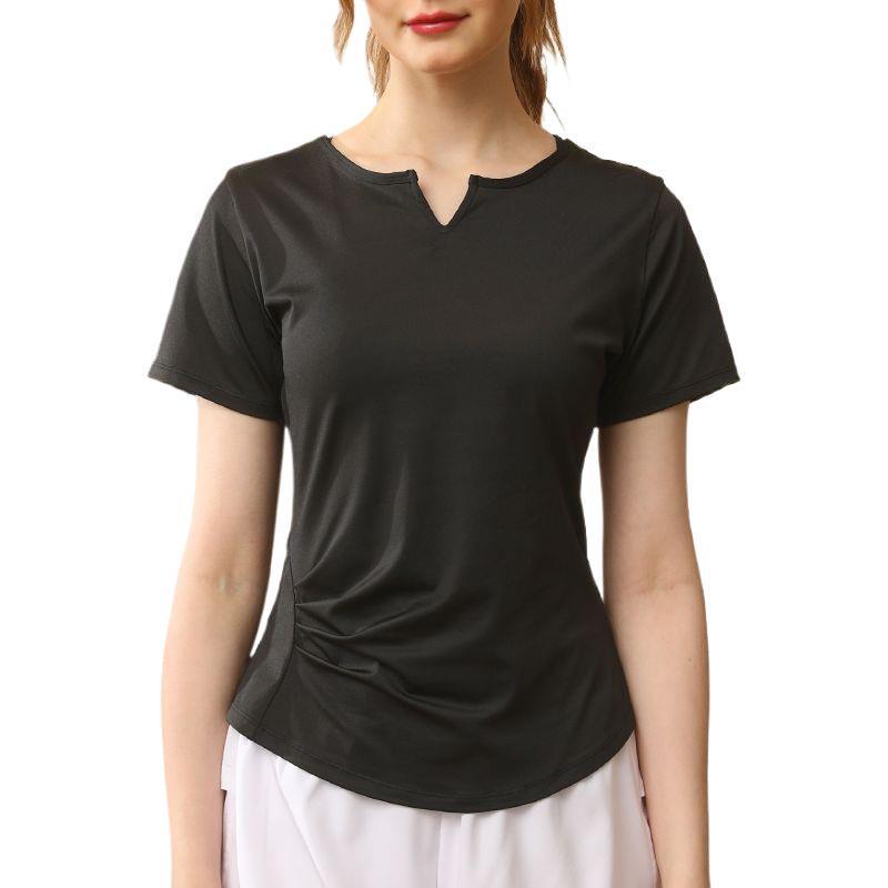 Women's V-Neck Quick-Dry Slim-Fit Sports T-Shirt - Breathable Yoga & Running Top
