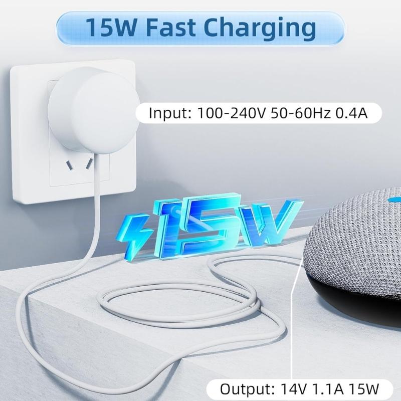 14V 1,10A Netzteil-Ladekabel für Home Hub/Nest Hub/Nest Mini Schnellladestation