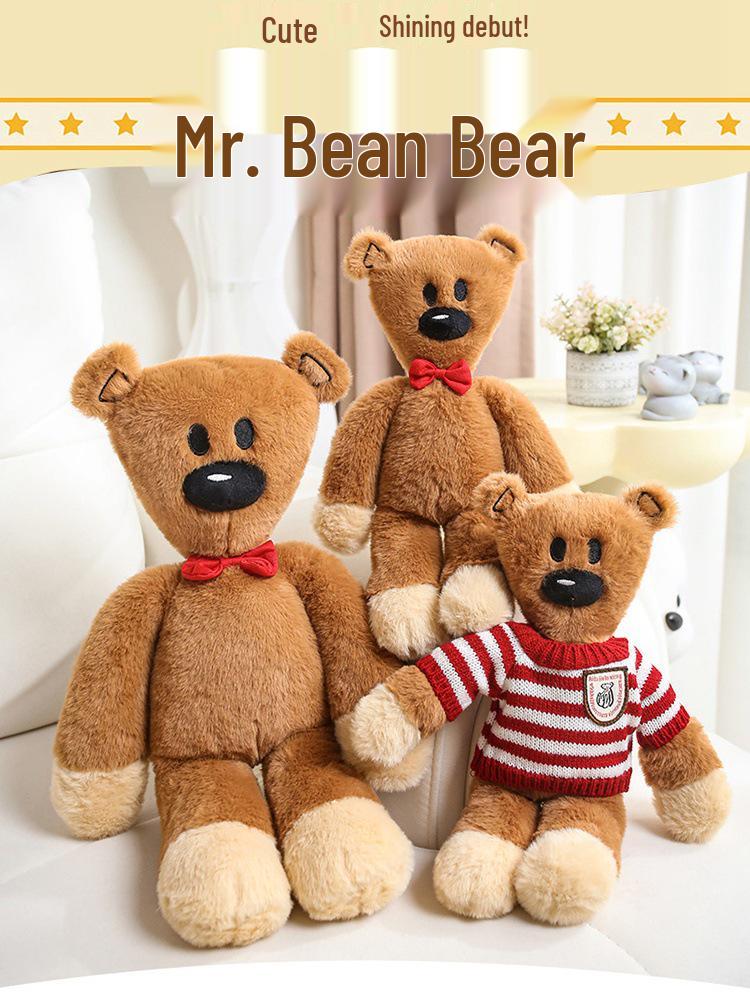 Adorable Mr. Bear Plush Doll - Large Creative Plush Toy Cushion for Kids