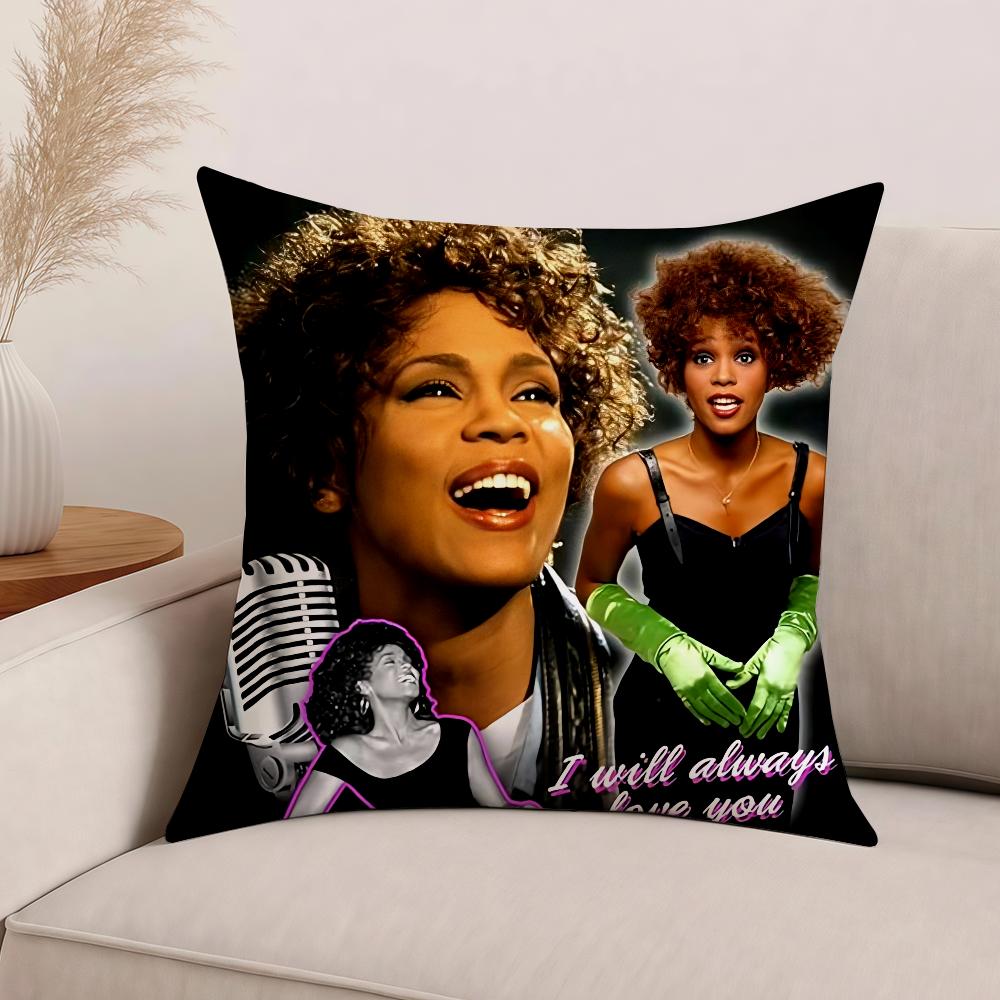 Singer Whitney Houston Pillow Case Office Cushions Suitable For Sofa Car Bedroom Decorative Cushion Cover