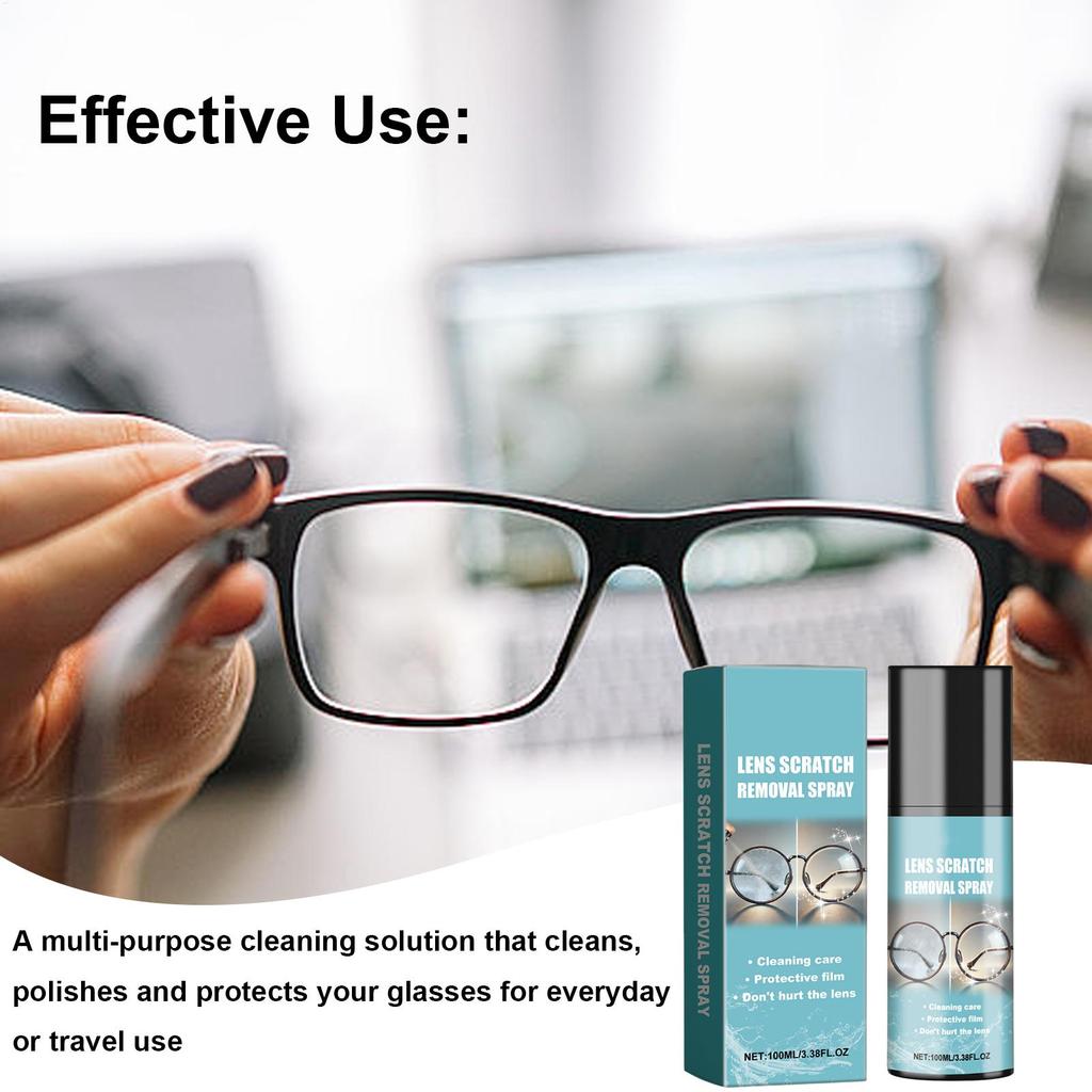 100ml Lens Cleaning Spray Anti-fogging Glasses Cleaner Scratch Remover Multipurpose Care Liquid for Eyeglasses Screen Camera
