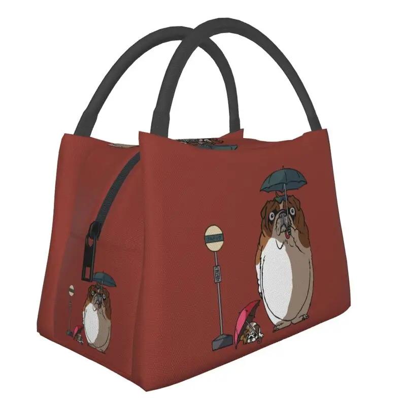 Cute English Bulldog Thermal Insulated Lunch Bag British Dogs Lunch Container for Outdoor Camping Travel Storage Meal Food Box