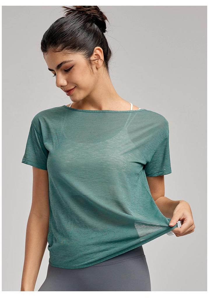 Summer Sport Cover-up: Women's Thin, Drapey, Sexy Back Yoga & Fitness Top