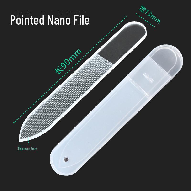 

Двусторонняя стеклянная пилочка для ногтей: Прозрачная полировальная палочка для маникюра и ухода за краем ногтя