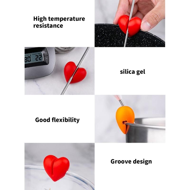 Efficient Stainless Steel and Silicone Thermometers Clips for Accurate Temperature Measurement in Cooking and Grilling