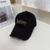 3D Letter Soft Top Duckbill Cap for Women and Men, Spring/Summer Korean Style Versatile Washed Distressed Street Fashion Sun Protection Baseball Cap
