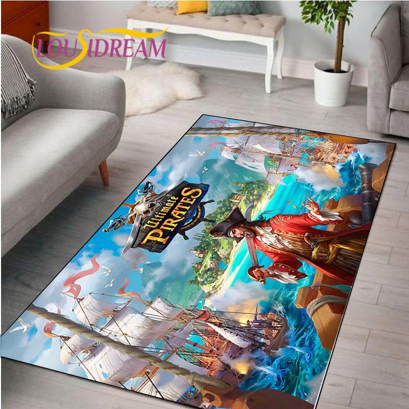 Captain Morgan Musterteppich für Schlafzimmer Wohnzimmer Teppich für Küchenbodenmatten Heimdekor Kinder Rutschfeste Bodenmatte Teppich Alfombra