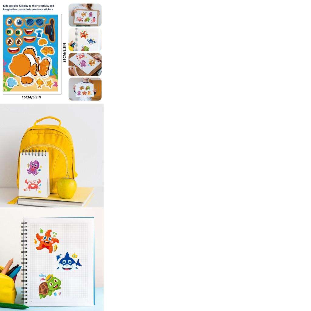 Adorable Ocean Animal Kids Cartoon Interactive Puzzle Diy Sticker Set For Family Fun