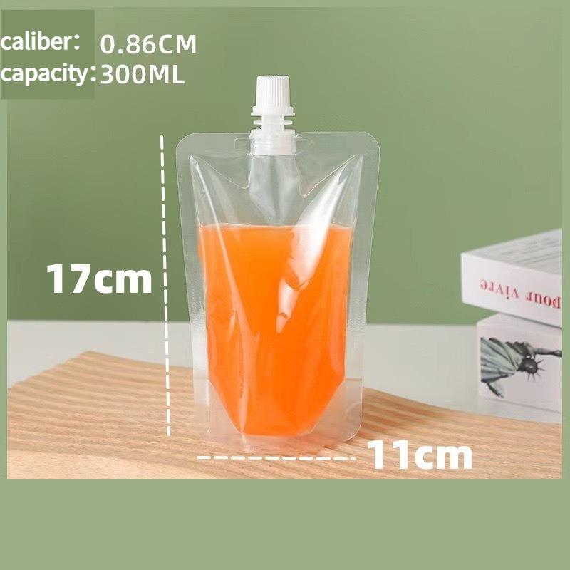 Transparent Self-supporting Suction Nozzle Bag Beverage Soybean Milk Coffee Pouch Disposable Explosion Proof and Leak Proof Sealing Packaging Bags