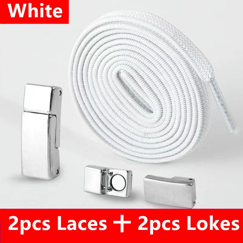 1Pair No Tie Shoe Laces Magnetic Buckle Cordones Elasticos Zapatillas Ties Elastic Laces Sneaker Kids Adult Shoelace For Shoes