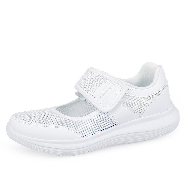 Summer hollow mesh middle-aged and elderly mother shoes old ******* cloth shoes s**t sole comfortable flat bottom women's shoes