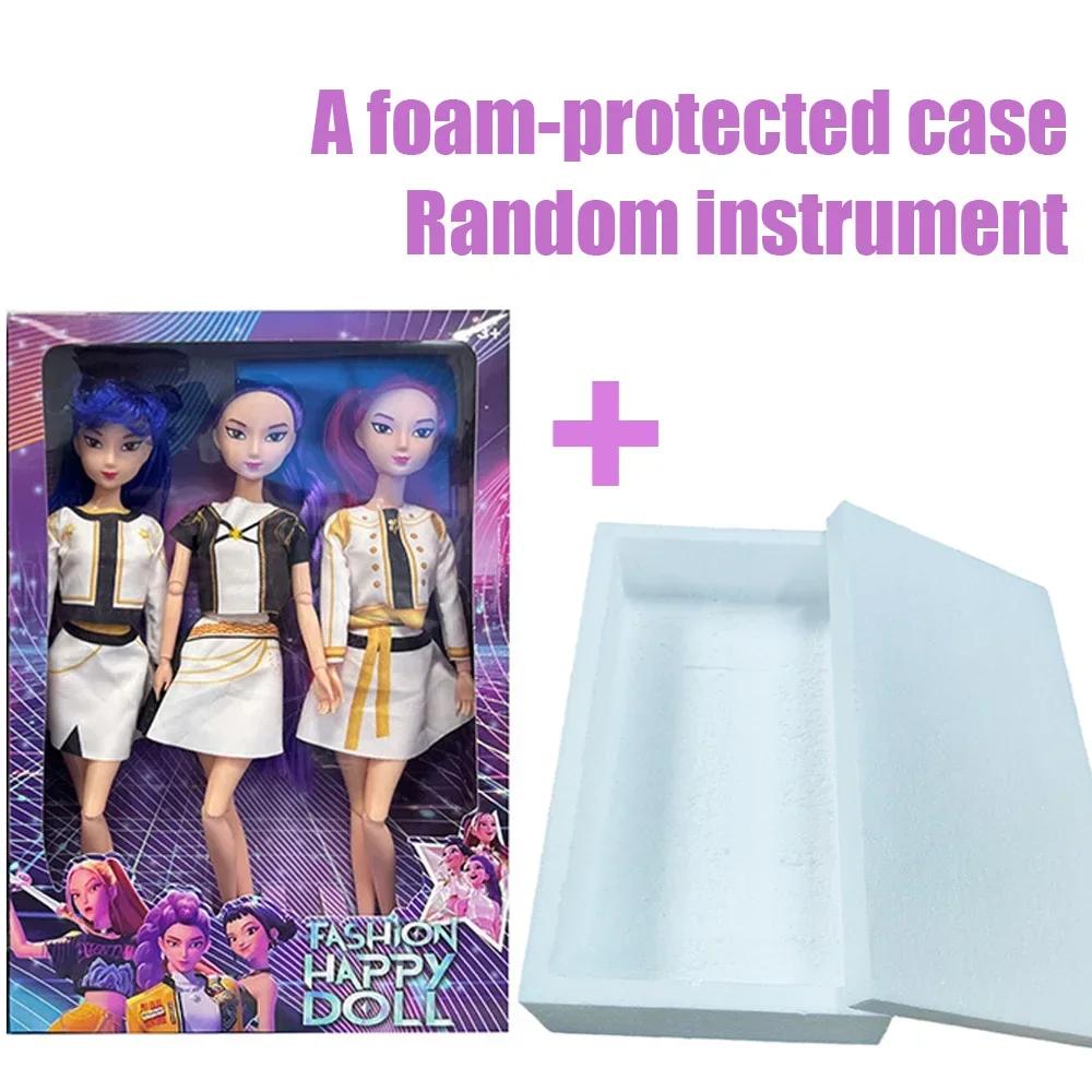 1/2/3 Stück Dämonenjäger Trendiges Mädchen-Gruppen-Artikulationspuppen mit Instrumenten-Zubehör Mädchenspielzeug Kinder Geburtstags-Feiertagsgeschenke